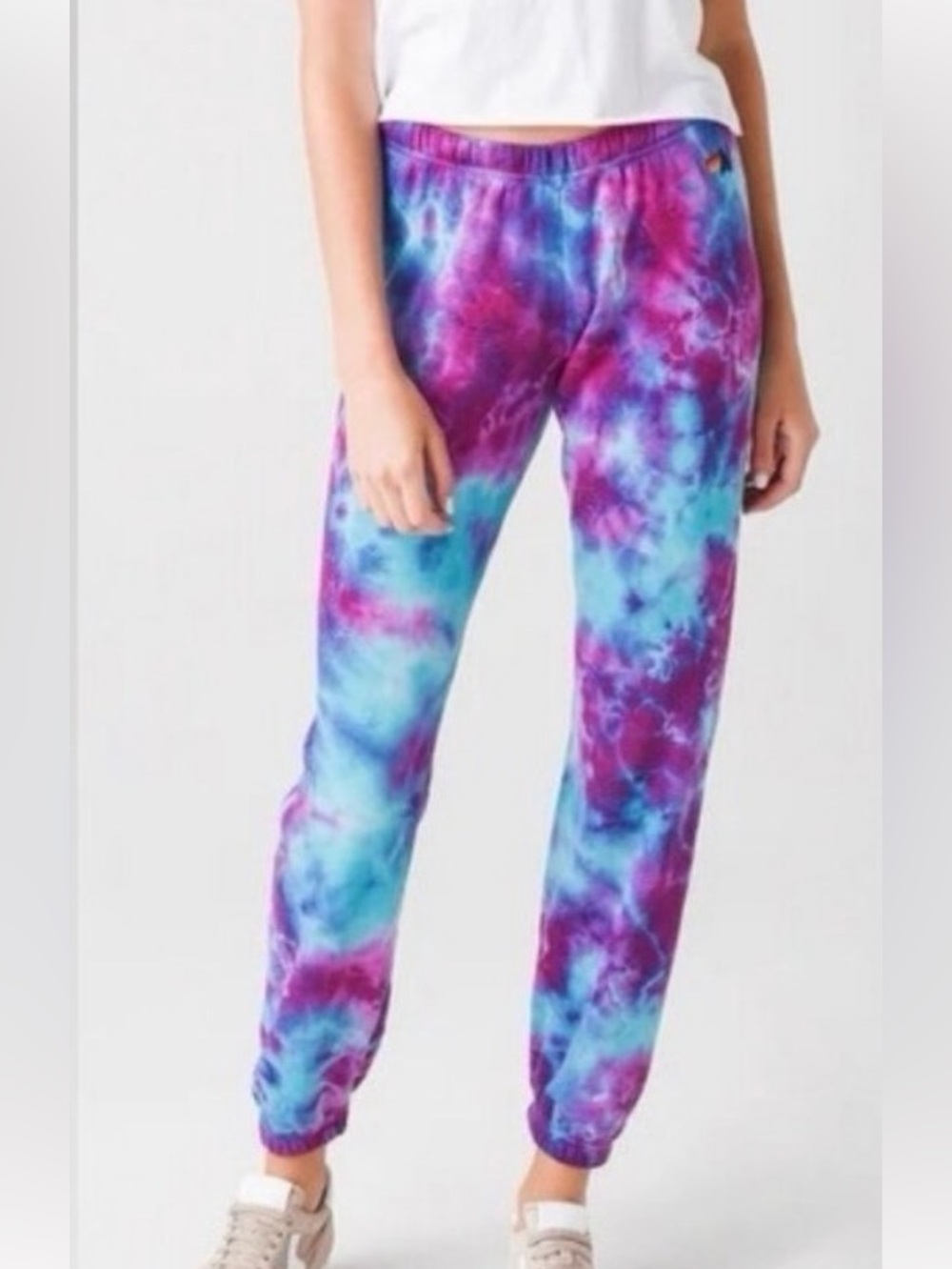 AVIATOR HAND Tie-Dye Jogger Sweatpants in Blue & Purple